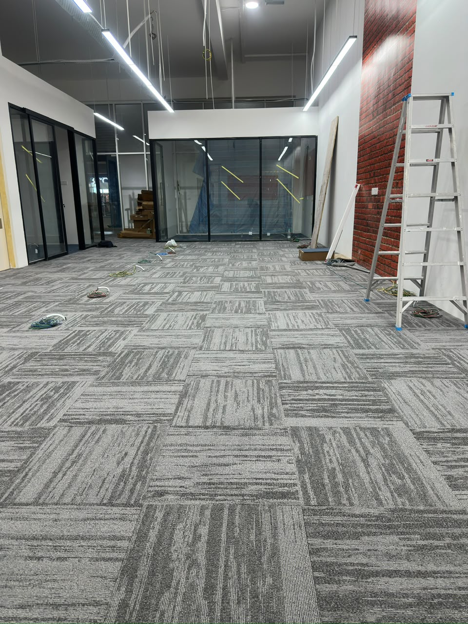 Commercial carpet tile installation by FUZZFLOOR