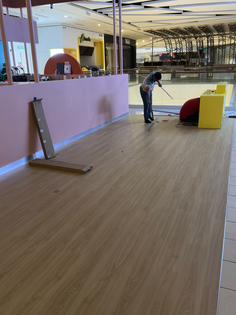 Commercial vinyl flooring project completed by FUZZFLOOR