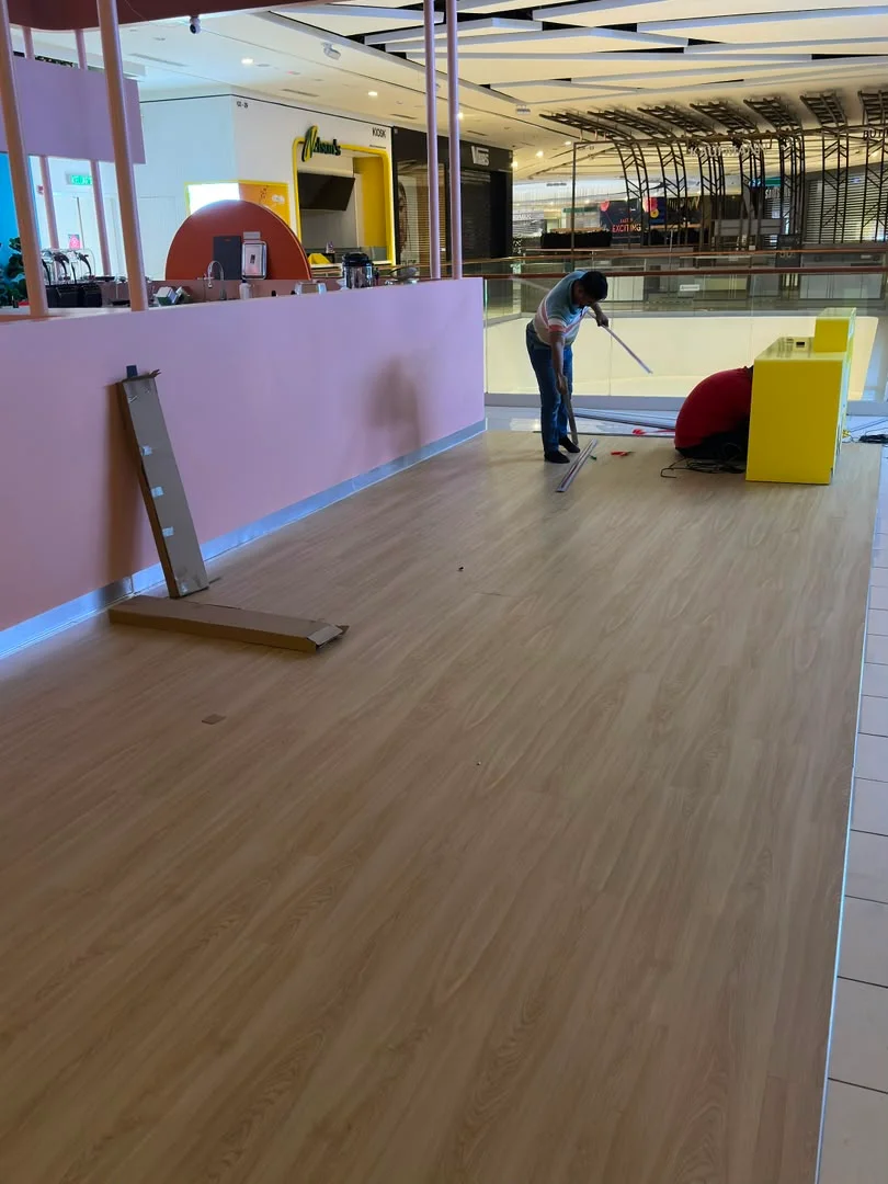 Commercial vinyl flooring project completed by FUZZFLOOR